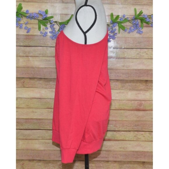 Torrid Women's Red Floral Open Weave Off Shoulder Sweatshirt Plus Size 2 2X - Picture 4 of 9